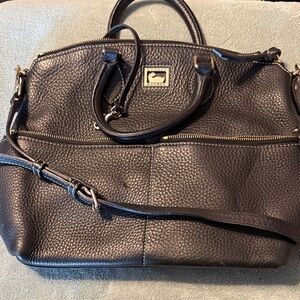 Dooney & Bourke Black Pebbled Leather Satchel